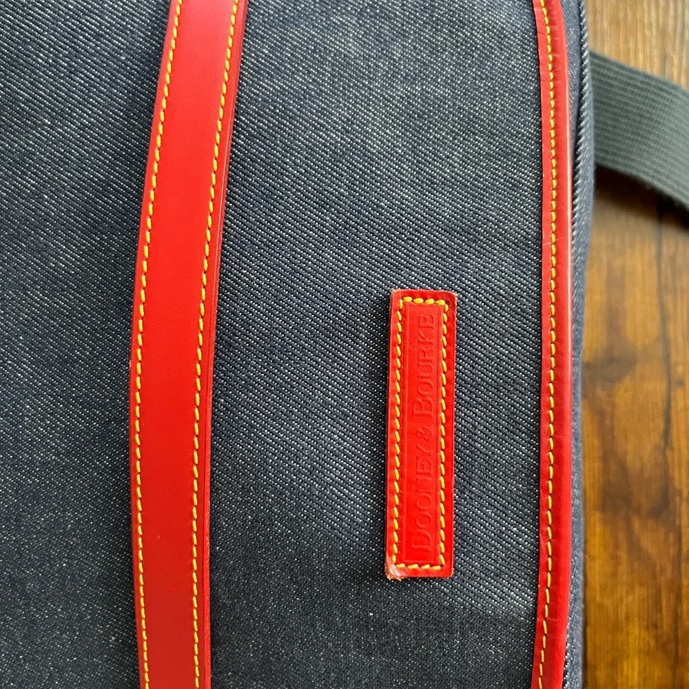 Dooney & Bourke vintage Denim Messenger Bag with Red Trim - Picture 9 of 9